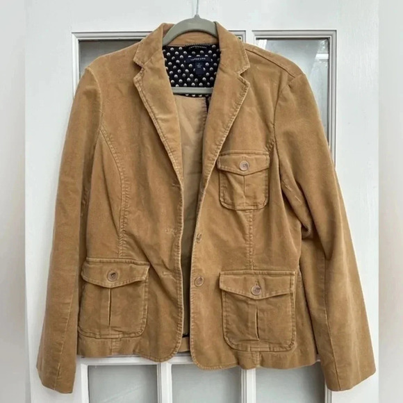 Lands End | Botton Down Tan Corduroy Western Boho Jacket Women’s Size 12 Large - Picture 8 of 9